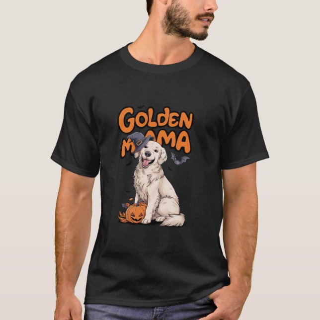 White English Cream Golden Retriever Golden Mama H T-Shirt (Front)