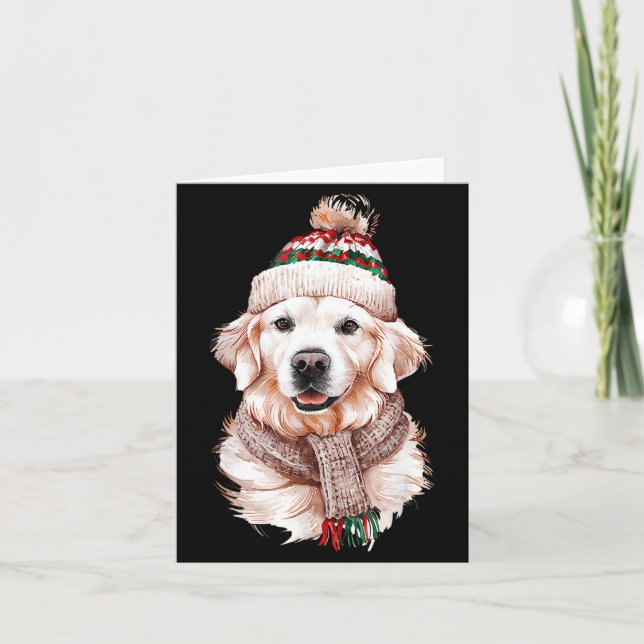 White English Cream Golden Retriever Mom Dog Puppy Card (Front)
