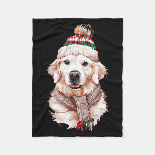 White English Cream Golden Retriever Mom Dog Puppy Fleece Blanket