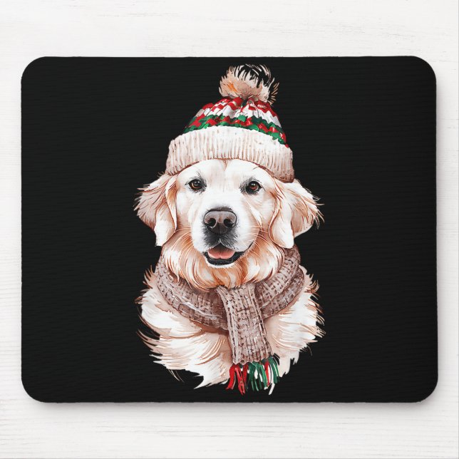 White English Cream Golden Retriever Mom Dog Puppy Mouse Mat (Front)