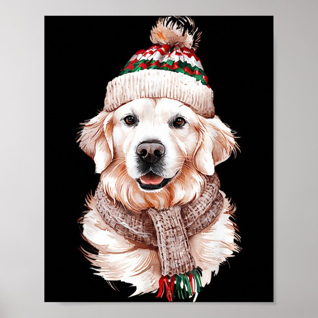 White English Cream Golden Retriever Mom Dog Puppy Poster (Front)