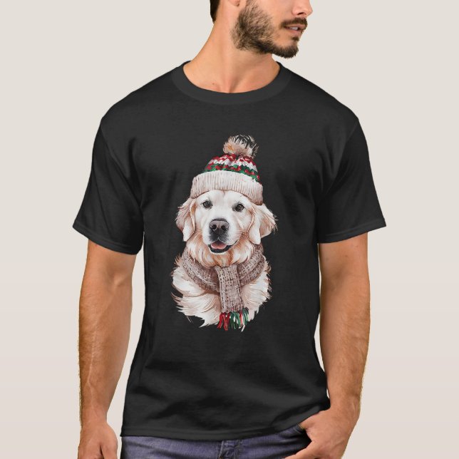 White English Cream Golden Retriever Mom Dog Puppy T-Shirt (Front)