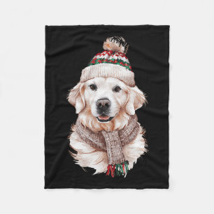 White English Cream Golden Retriever Mum Dog Puppy Fleece Blanket
