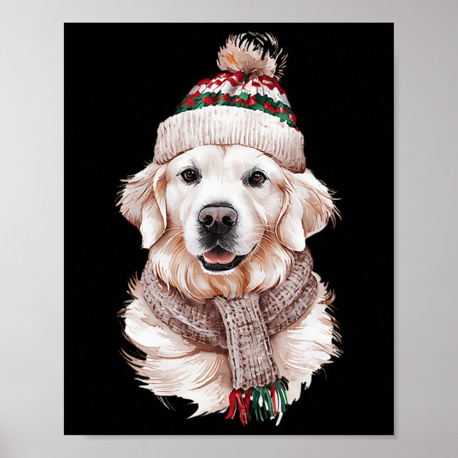 White English Cream Golden Retriever Mum Dog Puppy Poster (Front)