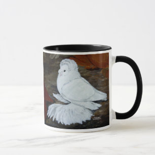 White English Trumpeter Pigeon Mug
