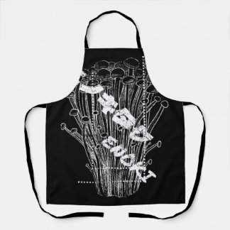 White Enoki Mushrooms Japanese Letters Fungus Food Apron