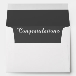 White Envelope Congratulations Dark Grey Liner