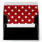 White Envelope, Dark Red Polka Dot Lined