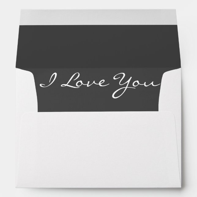 White Envelope I Love You Dark Grey Liner (Back (Bottom))