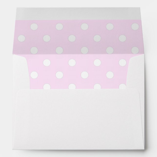 White Envelope, Light Pink Polka Dot Lined Envelopes (Back (Bottom))