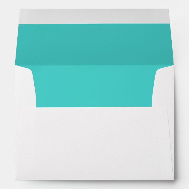 White Envelope, Medium Turquoise Lined Envelope (Back (Bottom))
