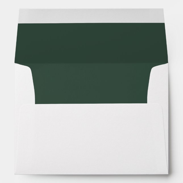 White Envelope, Pine Green Lined Envelope (Back (Bottom))
