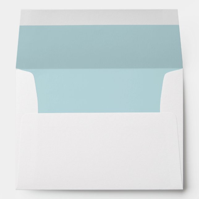 White Envelope, Sea Blue  Lined Envelopes (Back (Bottom))