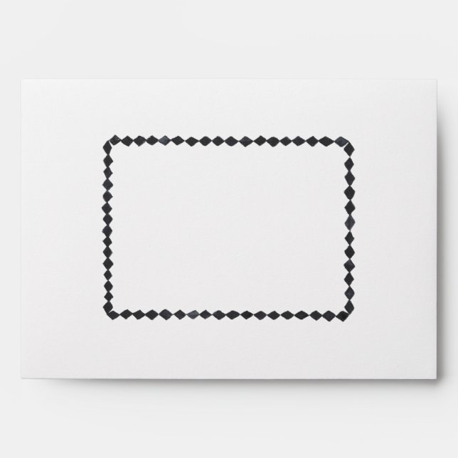 White Envelope with Black Diamond Frame (Front)