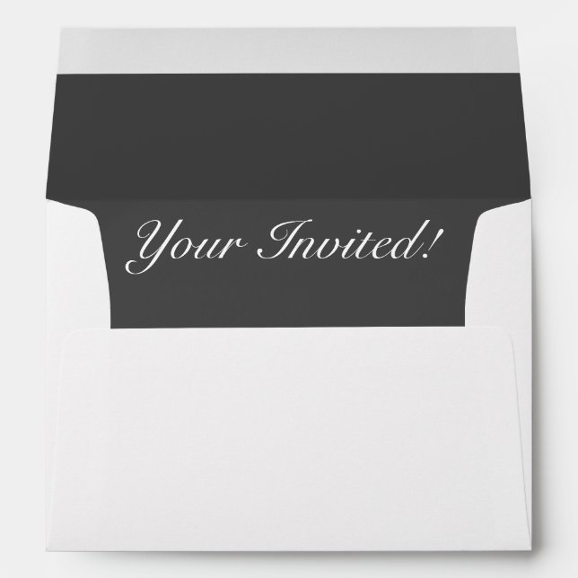White Envelope Your Invited Dark Grey Liner (Back (Bottom))