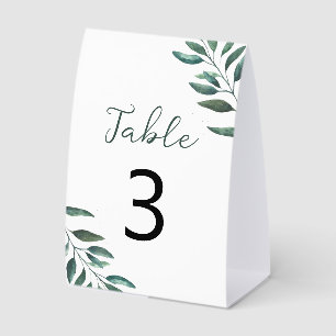 White Eucalyptus Triangle Table Number