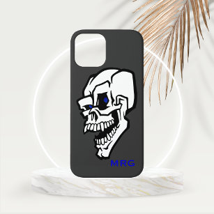 White Evil Skull with Blue Eyes  Case-Mate iPhone Case