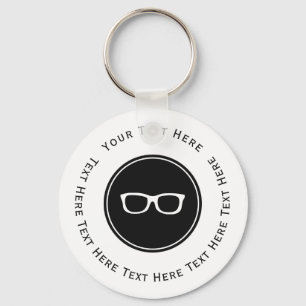 White Eye Glasses Key Ring