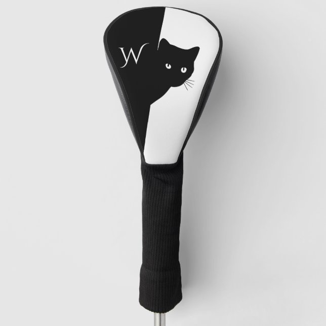 White Eyed Black Cat Golf Head Cover (Front)
