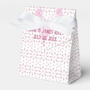 white eyelet wedding design with heart favour box