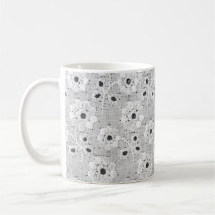 White fabric fine lace texture with elegance seaml coffee mug