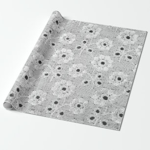 White fabric fine lace texture with elegance seaml wrapping paper