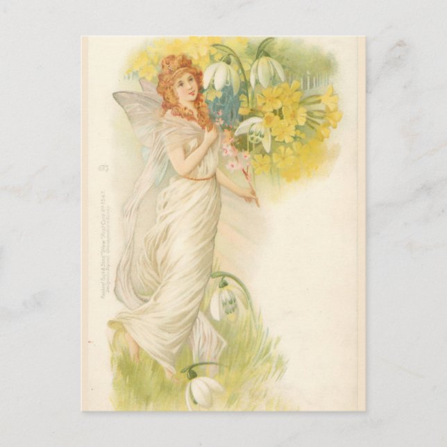 White Fairy with Snowdrops Postcard (Front)