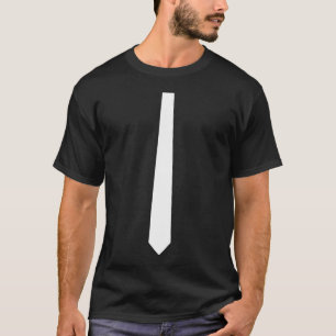 White Fake Tie T-Shirt