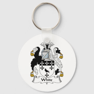 White Family Crest Key Ring