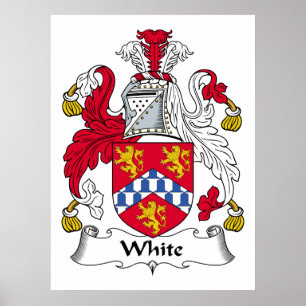 White Family Crest Poster