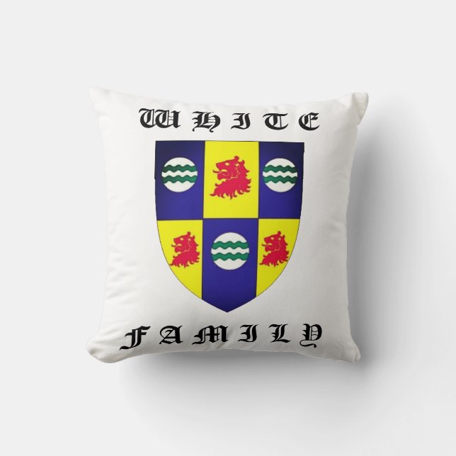 White Family Decendants (Family Shield) Pillow (Front)