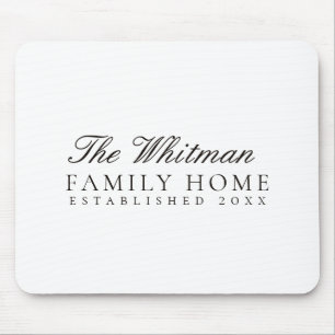 White Family Home Mouse Mat