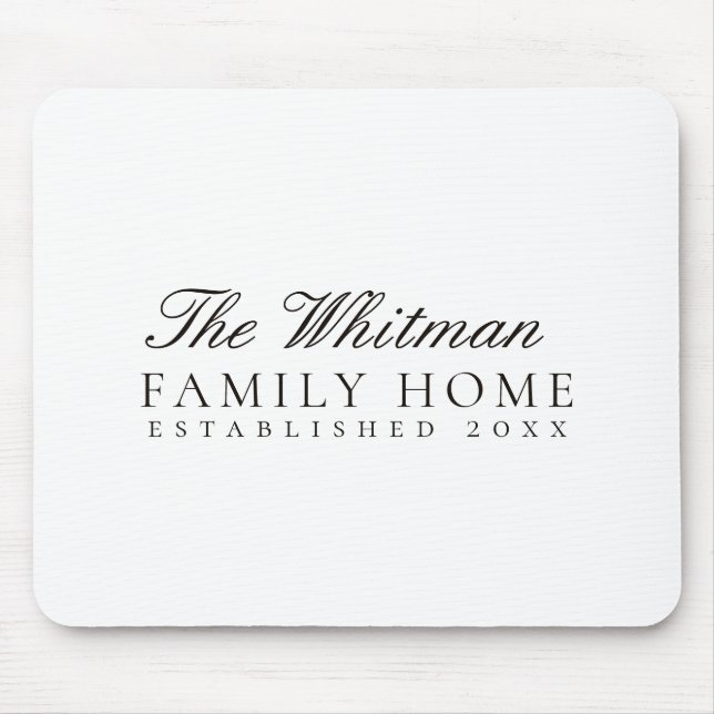White Family Home Mouse Mat (Front)