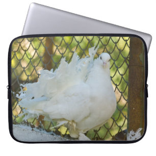 White fantail pigeon laptop sleeve