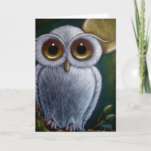 WHITE FANTASY BABY OWL Card