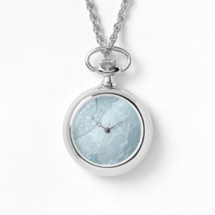 White Fantasy Lace Pattern Necklace Watch