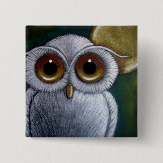 WHITE FANTASY SNOWY OWL Button
