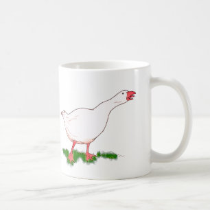 white farm goose coffee mug