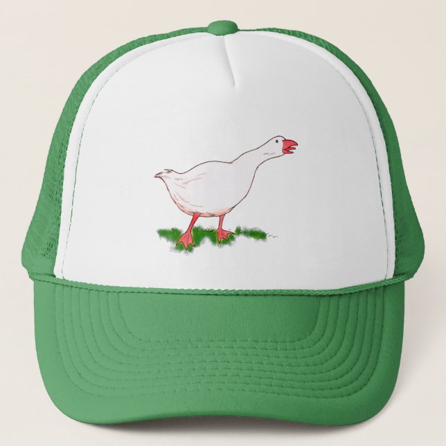 white farm goose trucker hat (Front)