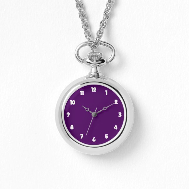 White Fat Numbers On Purple wacnt Watch (Front)