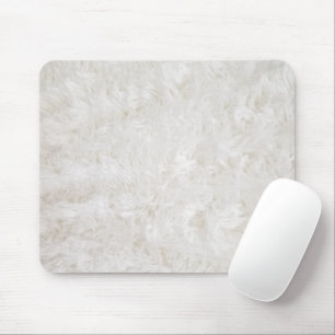 White Faux Fur Mouse Mat
