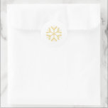 White Faux Gold Big Snowflake Christmas Holidays Classic Round Sticker<br><div class="desc">Custom,  personalised,  white,  beautiful big faux gold snowflake,  classic round stickers sheet. A beautiful sticker perfect for your christmas mailings this holiday season.</div>