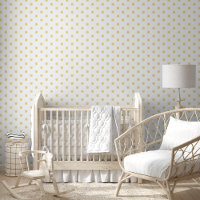 White Faux Gold Polka Dots Kids Room Nursery Decor