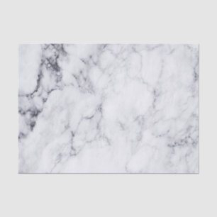White Faux Marble With Grey Pattern Tissue Paper