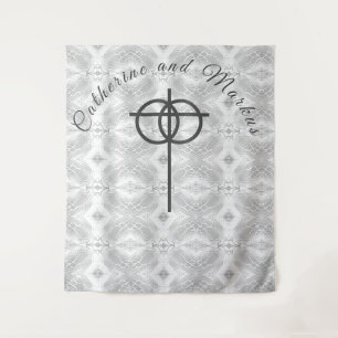 White Faux Satin Tapestry