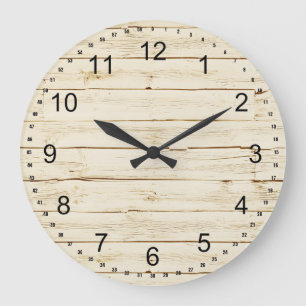 White Faux Wood Large Clock
