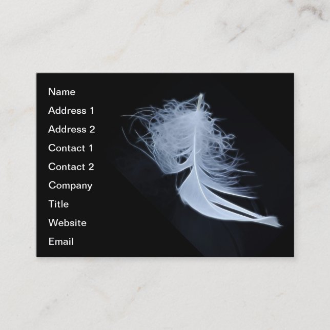 White feather - angelic by nature business card (Front)