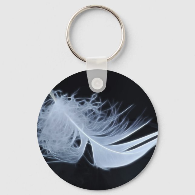 White feather - angelic by nature key ring (Front)
