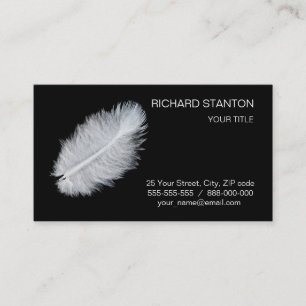 White feather business card