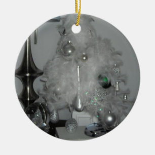 White Feather Christmas Tree With Decorations